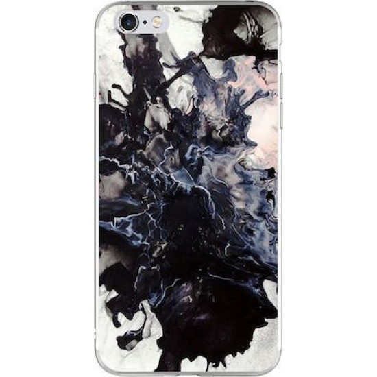 Silicon Marble Case iPhone 6/6s SM8 White/Black