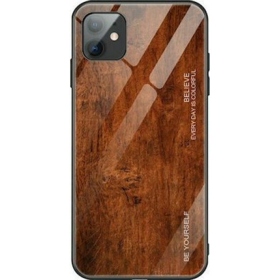 Bodycell Back Cover Wood Temp.Glass For iPhone 12 /12 Pro