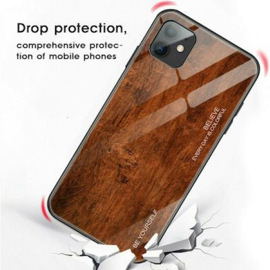 Bodycell Back Cover Wood Temp.Glass For iPhone 12 /12 Pro