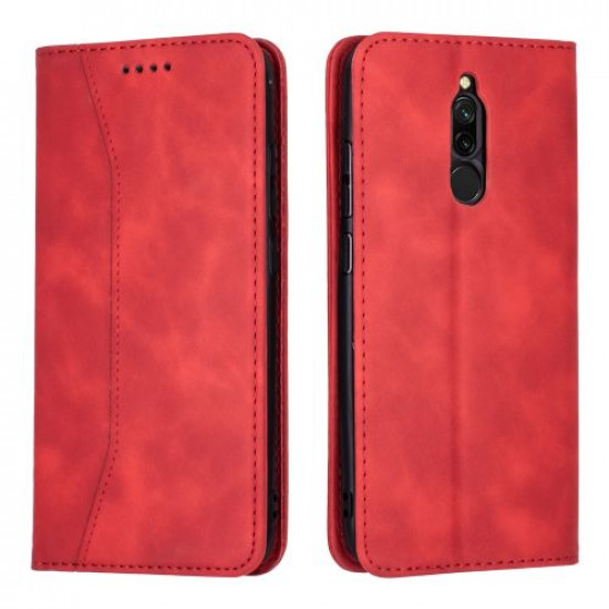 Bodycell Book Case Pu Leather Xiaomi Redmi 8 Red