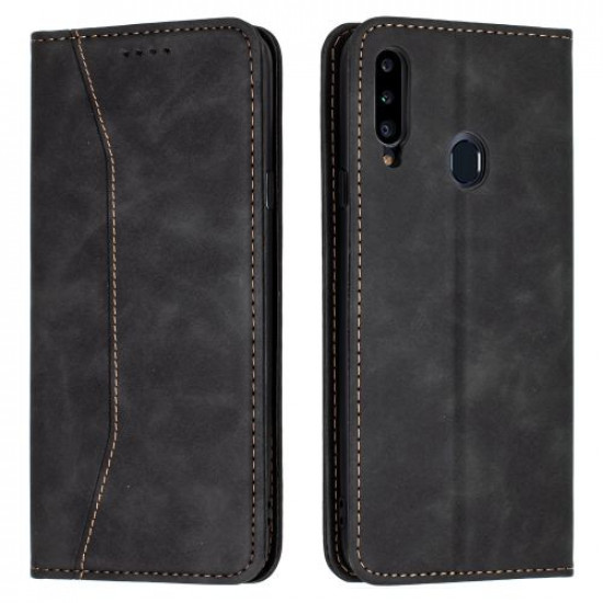 Bodycell Book Case Pu Leather Samsung A20S Black