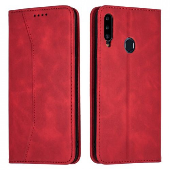 Bodycell Book Case Pu Leather Samsung A20S Red