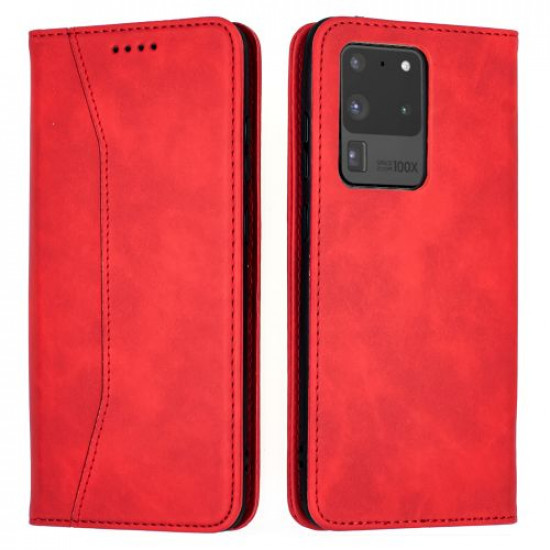 Bodycell Book Case Pu Leather Samsung S20 Ultra Red