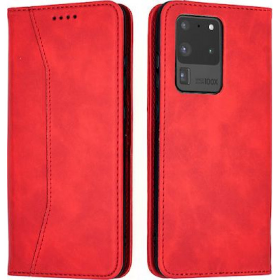 Bodycell Book Case Pu Leather Samsung S20 Ultra Red