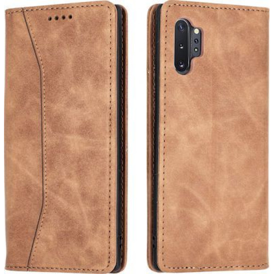 Bodycell Book Case Pu Leather Samsung Note 10 Plus Brown