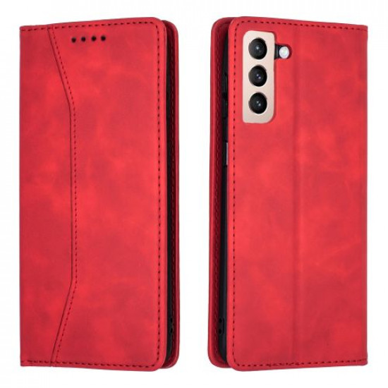 Bodycell Book Case Pu Leather Samsung S21 Plus Red