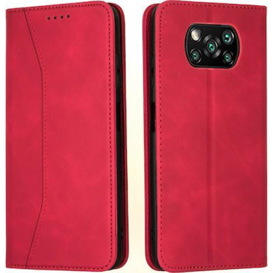 Bodycell Book Case Pu Leather Xiaomi Poco X3 NFC/X3 Pro Red