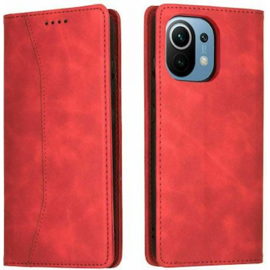 Bodycell Book Case Pu Leather Xiaomi Mi 11  Red