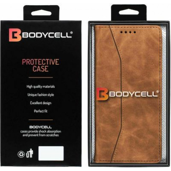 Bodycell Book Case Pu Leather Samsung A22 4G Brown