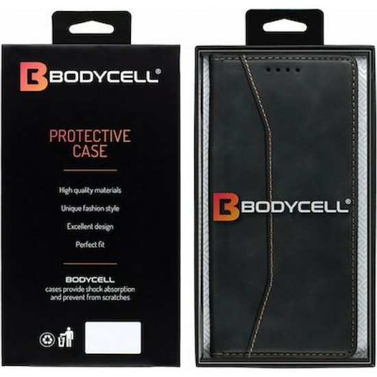 Bodycell Book Case Pu Leather iPhone 13 Pro Max Black