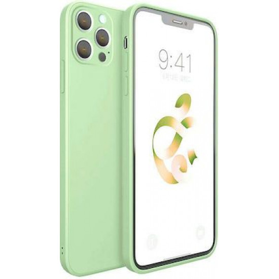 Bodycell Square Liquid Silicon Case iPhone 13 Pro Max Light Green