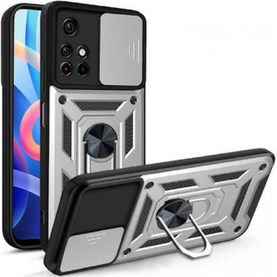 Bodycell Armor Slide Cover Case Xiaomi Note 11T/Note 11s 5G/Poco M4 Pro 5G Silver