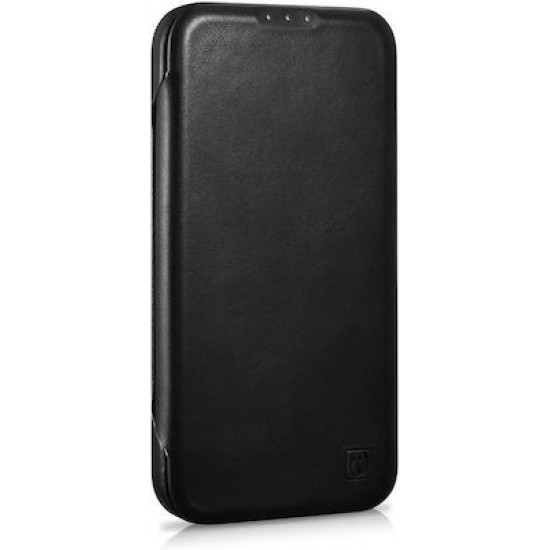 iCarer AKI 14220707 iPhone 14 Plus Curved Edge Leather Folio Black