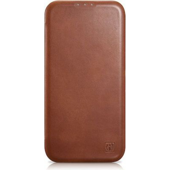 iCarer AKI 14220706 iPhone 14 Pro Curved Edge Leather Folio Brown
