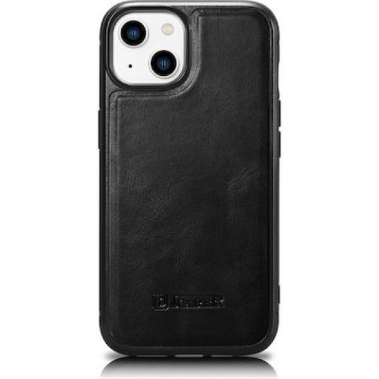 iCarer WMI14220719 iPhone 14 Plus Genuine Leather TPU Back Cover Black