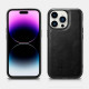 iCarer WMI14220718 iPhone 14 Pro Genuine Leather TPU Back Cover Black