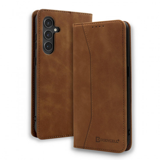 Bodycell Book Case Pu Leather Samsung S24 FE Brown